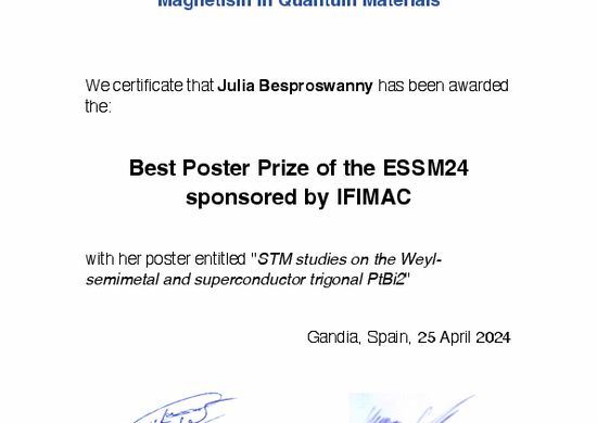 Urkunde Poster Prize 